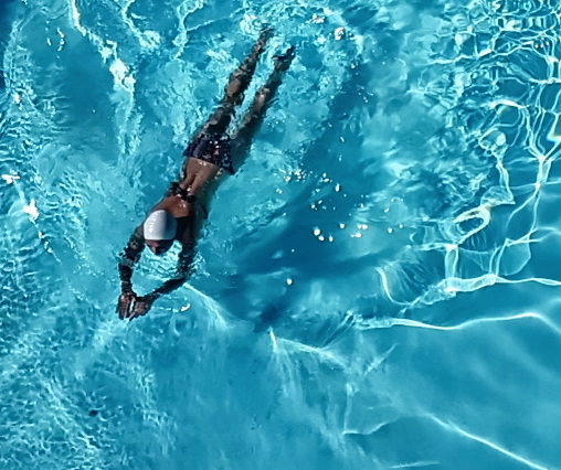 A photo of a swimmer