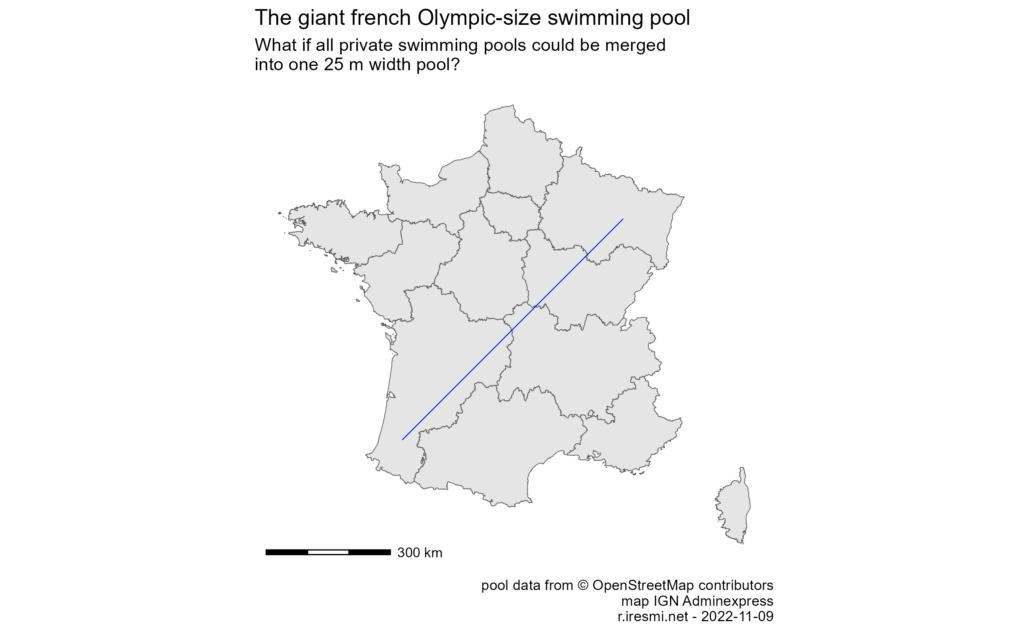 A map of a virtual swimming pool across France