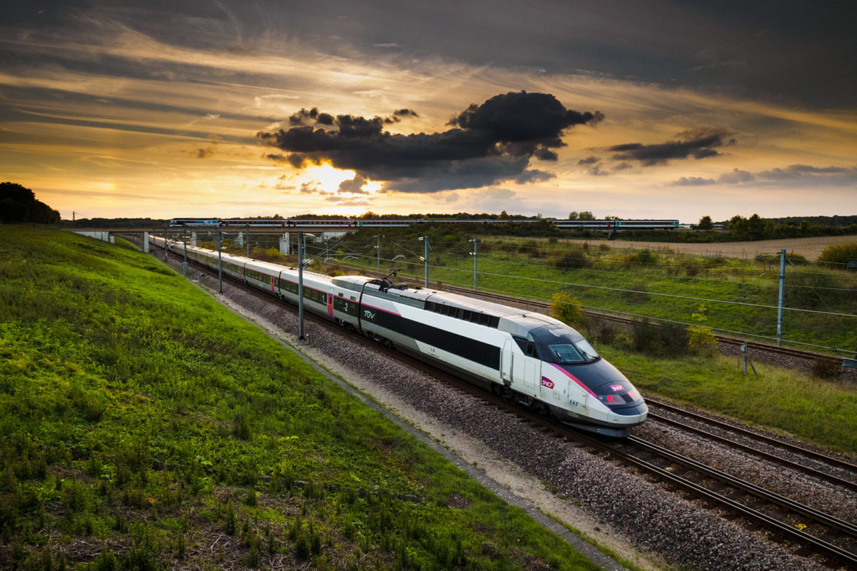 A photo of a high speed train