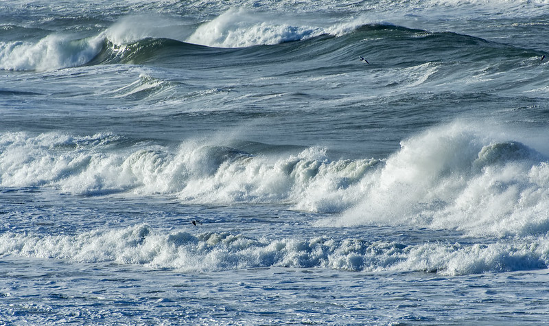 A photo of sea waves