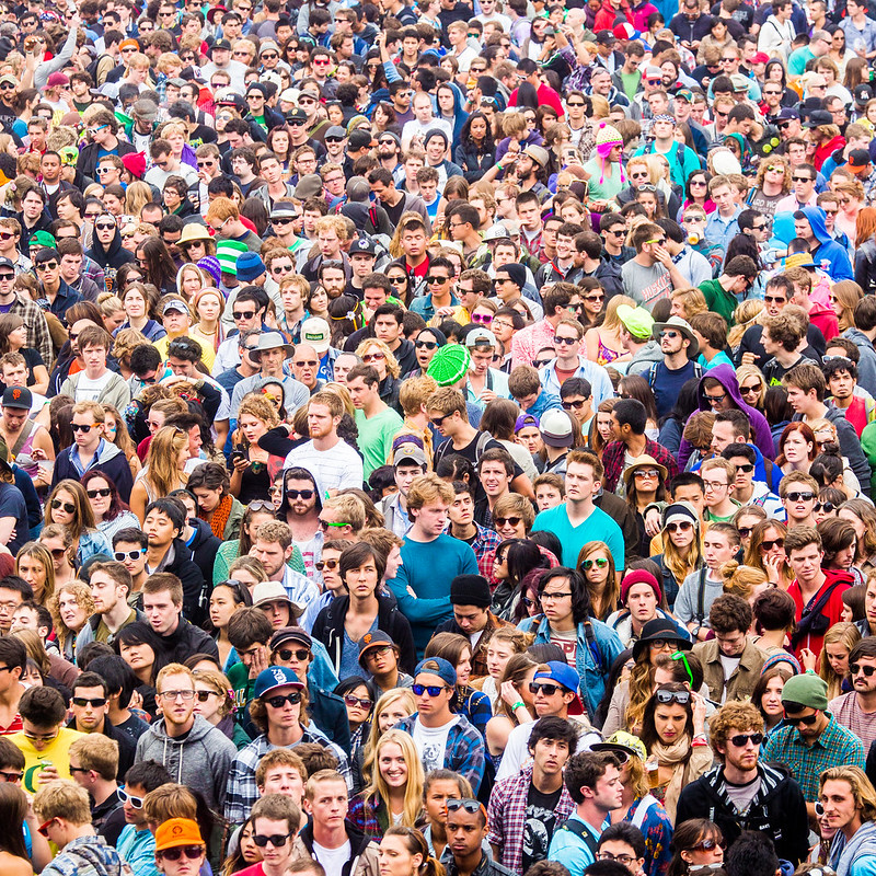 A photo of a dense crowd