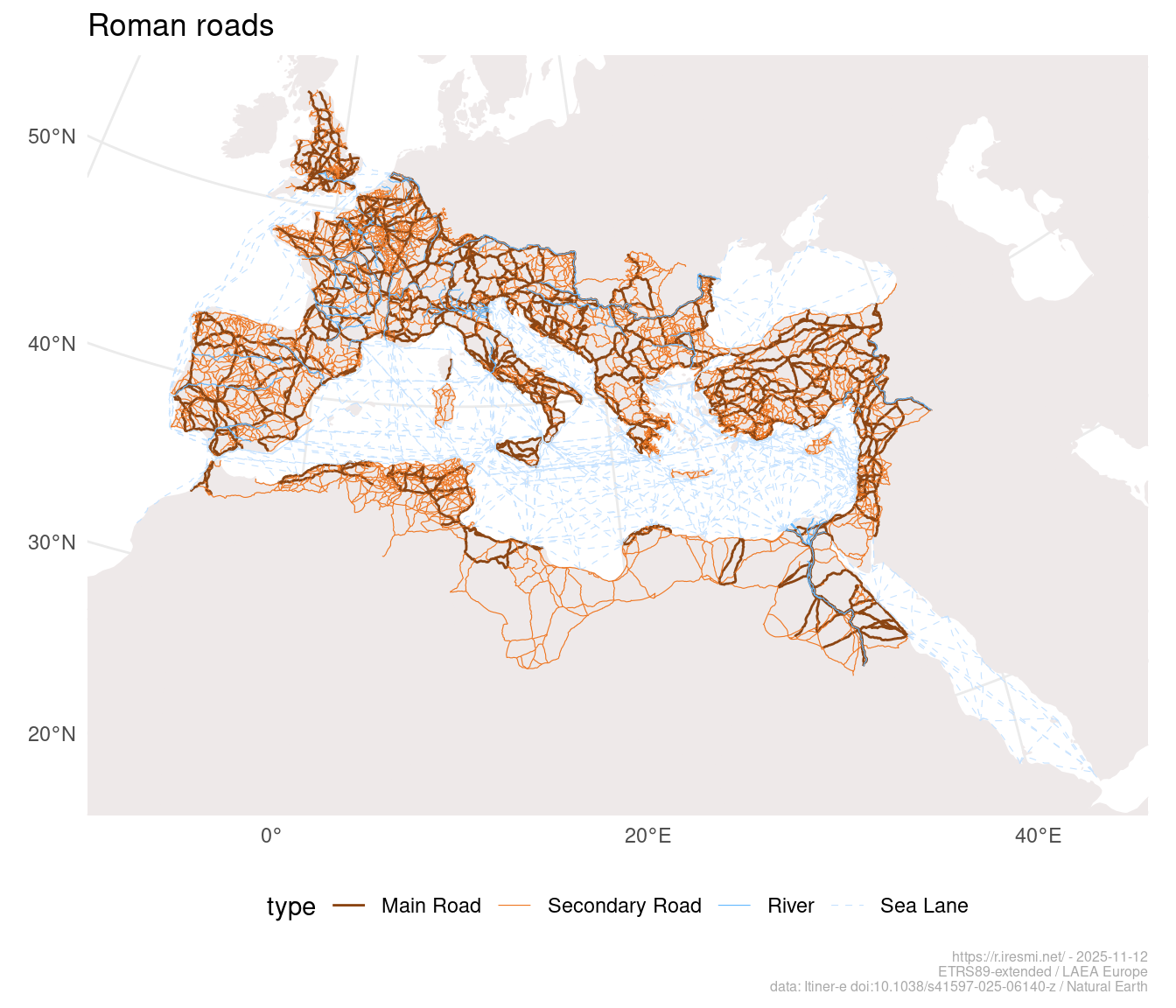 Map of roman roads