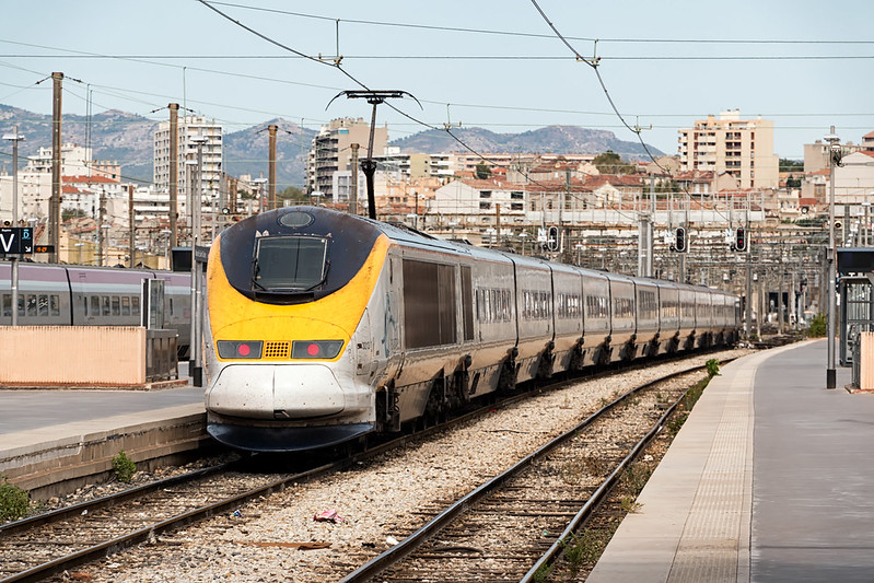 A photo of a Eurostar train