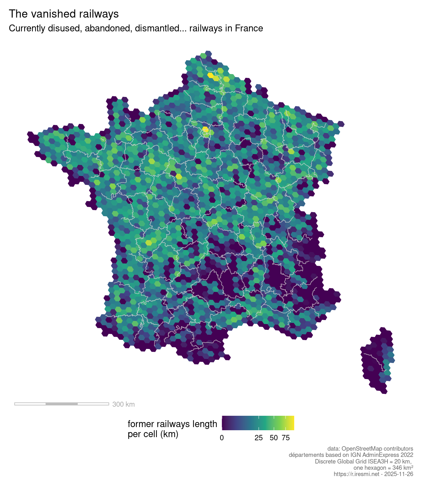 Map of currently disused, abandoned, dismantled... railways in France