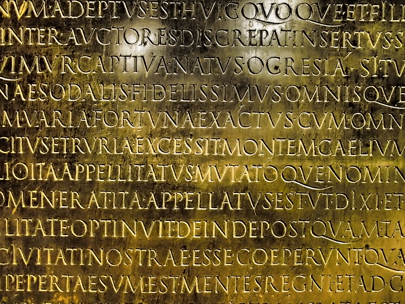 A photo of latin text in Musée Gallo Romain de Fourvière. Lyon. France